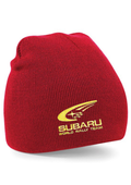 Subaru World Rally Embroidered Beanie Hat Red