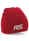RS Embroidered Beanie Hat Red