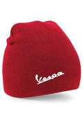 Vespa Embroidered Beanie Hat Red