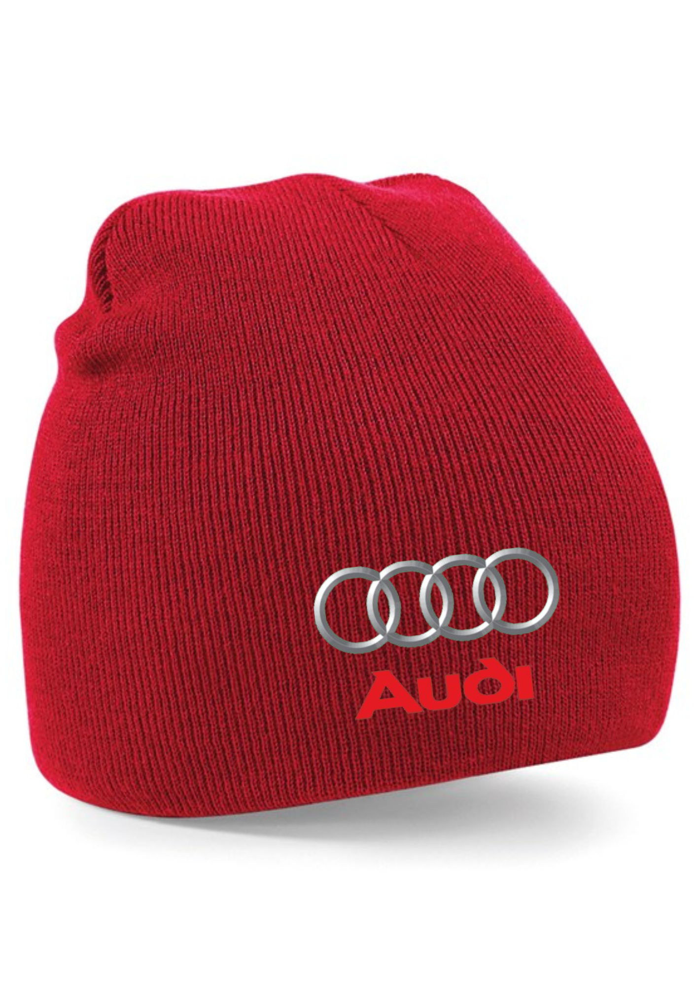 Audi Embroidered Beanie Hat Red