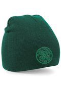 Celtic Embroidered Beanie Hat Bottle Green