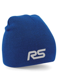 RS Embroidered Beanie Hat Blue